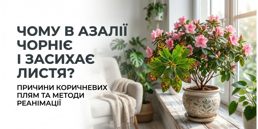 Чому в азалії чорніє і засихає листя (з'являються коричневі плями)?